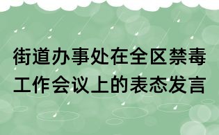 街道辦事處在全區禁毒工作會議上的表態發言