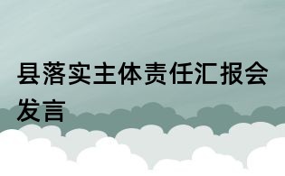 縣落實主體責任匯報會發言