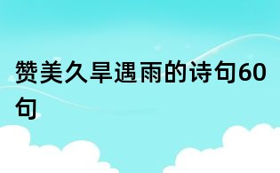 贊美久旱遇雨的詩句60句
