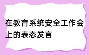 在教育系統安全工作會上的表態發言