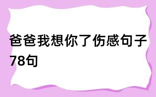 爸爸我想你了傷感句子78句