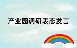 產業園調研表態發言