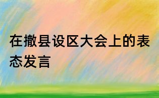 在撤縣設區大會上的表態發言