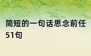 簡短的一句話思念前任51句