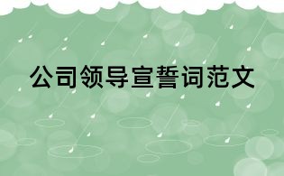 公司領導宣誓詞范文