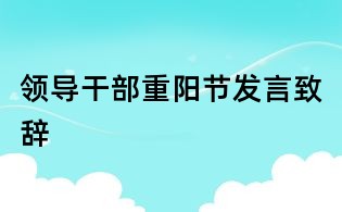 領導干部重陽節發言致辭