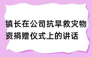 鎮長在公司抗旱救災物資捐贈儀式上的講話