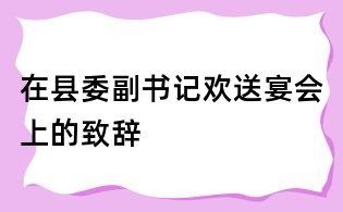 在縣委副書記歡送宴會上的致辭