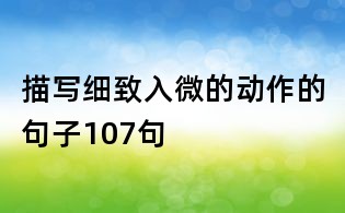 描寫細致入微的動作的句子107句