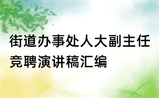 街道辦事處人大副主任競(jìng)聘演講稿匯編