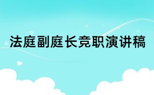 法庭副庭長競職演講稿