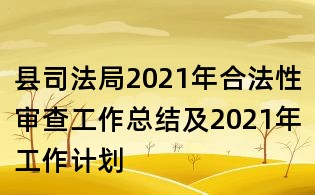 縣司法局2021年合法性審查工作總結及2021年工作計劃