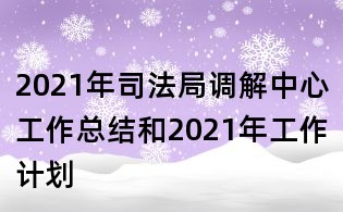 2021年司法局調(diào)解中心工作總結(jié)和2021年工作計(jì)劃