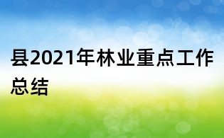 縣2021年林業重點工作總結