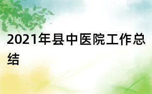 2021年縣中醫院工作總結