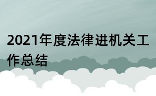2021年度法律進機關工作總結