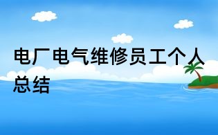 電廠電氣維修員工個人總結