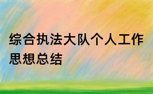綜合執法大隊個人工作思想總結