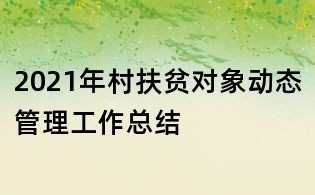 2021年村扶貧對象動態管理工作總結