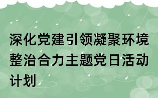 深化黨建引領凝聚環境整治合力主題黨日活動計劃