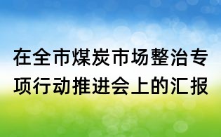 在全市煤炭市場整治專項行動推進會上的匯報