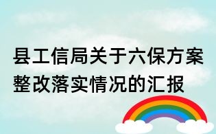 縣工信局關于六保方案整改落實情況的匯報