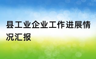 縣工業企業工作進展情況匯報