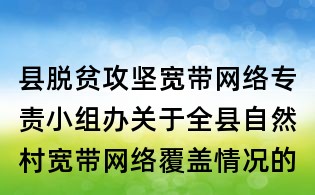 縣脫貧攻堅寬帶網絡專責小組辦關于全縣自然村寬帶網絡覆蓋情況的