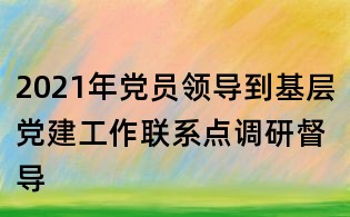 2021年黨員領導到基層黨建工作聯系點調研督導