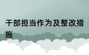 干部擔當作為及整改措施