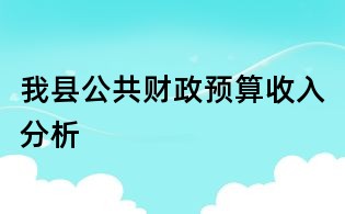 我縣公共財(cái)政預(yù)算收入分析