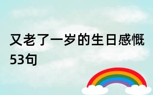 又老了一歲的生日感慨53句