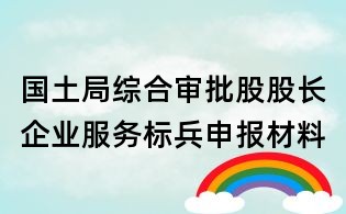 國土局綜合審批股股長企業服務標兵申報材料