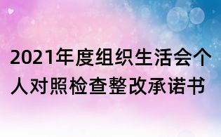 2021年度組織生活會個人對照檢查整改承諾書