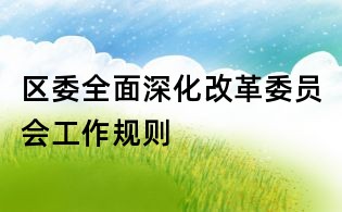 區委全面深化改革委員會工作規則