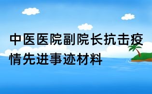 中醫(yī)醫(yī)院副院長抗擊疫情先進(jìn)事跡材料