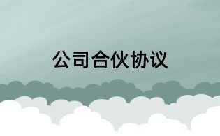 公司合伙協議