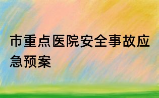 市重點醫院安全事故應急預案