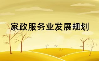 家政服務業發展規劃
