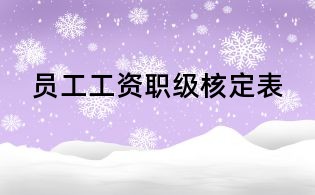 員工工資職級(jí)核定表