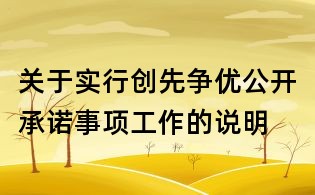 關于實行創先爭優公開承諾事項工作的說明