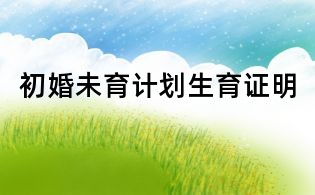 初婚未育計劃生育證明