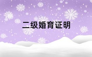 二級婚育證明