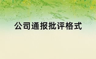 公司通報批評格式