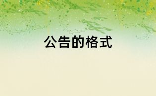 公告的格式