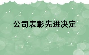 公司表彰先進決定