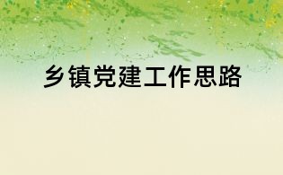 鄉鎮黨建工作思路