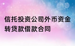 信托投資公司外幣資金轉(zhuǎn)貸款借款合同
