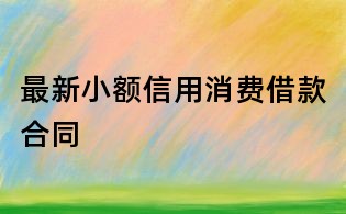 最新小額信用消費借款合同