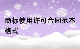 商標使用許可合同范本格式